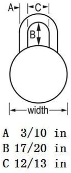 Locker Lock, Combination Lock, Black, 2 in, 24 Locks