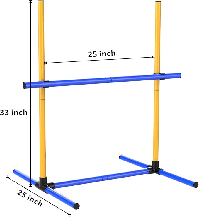 Adjustable Dog Agility Jump Set – Training Hurdles with Height Adjustable Bars, Portable Design with Carry Bag for Indoor & Outdoor Agility Courses (2 Pack)