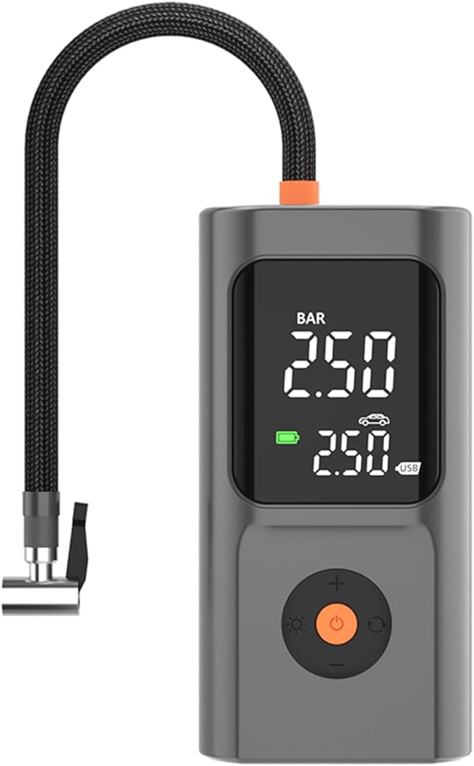 PARDUS Tire Inflator Portable Air Compressor, 150PSI Air Pump For Car Tires with Digital Pressure Gauge, Bike Tire Pump with LED Light and Auto Shut-Off Function for Car, Motorcycle, Bicycle, Balls