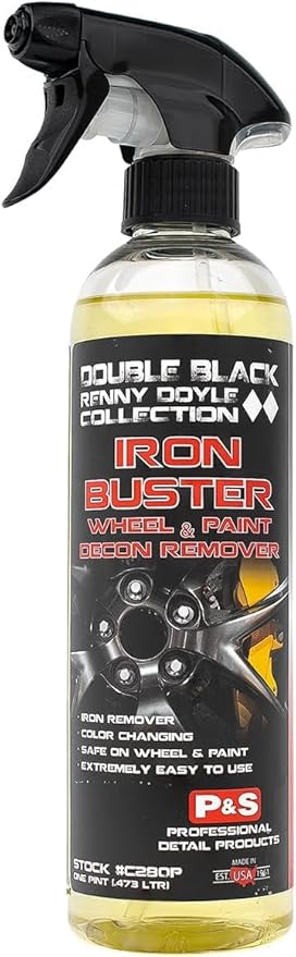 P & S Professional Detail Products Iron Buster Wheel & Paint Decon Remover - pH Balanced, Safe on Alloy, Chrome, Steel & Aluminum Wheels - 16 oz Spray