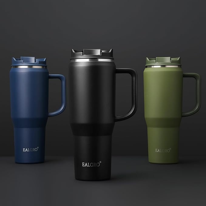 50 oz Tumbler with Handle, Insulated Tumblers with Lid and Straw, Large Metal Sports Water Bottle Jug, Thermal Stainless Steel Travel Coffee Mug Cup, Raspberry