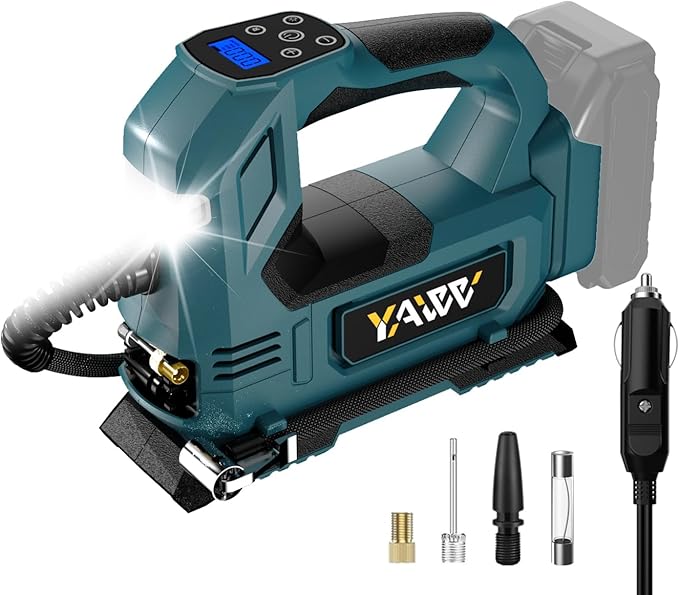 Cordless Tire Inflator Air Compressor for Makita 18V Battery, 160PSI Portable LED Light Handheld Air Pump with Digital Pressure Gauge for Cars Motorcycles Bikes Sport Balls(Battery Not Included)