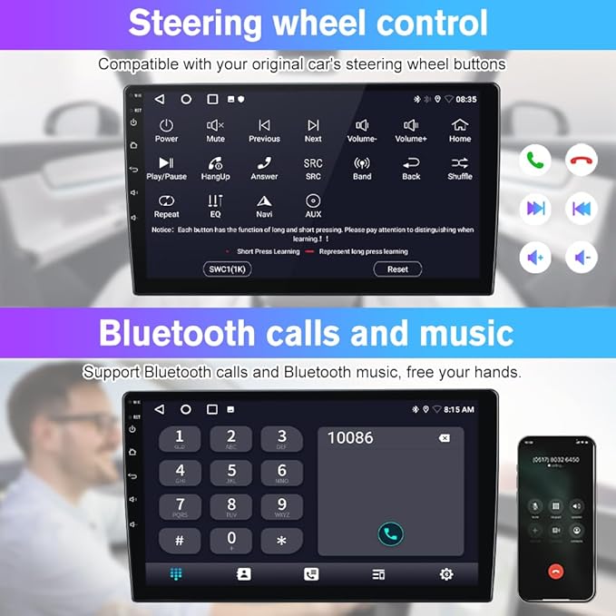 Car Stereo for Dodge RAM 1500 2500 3500 2013 2014 2015 2016 2017 2018(Only fit Manual AC) with Wireless CarPlay and Android Auto,9'' Android Touch Screen Radio Replacement,2G Ram 64G ROM