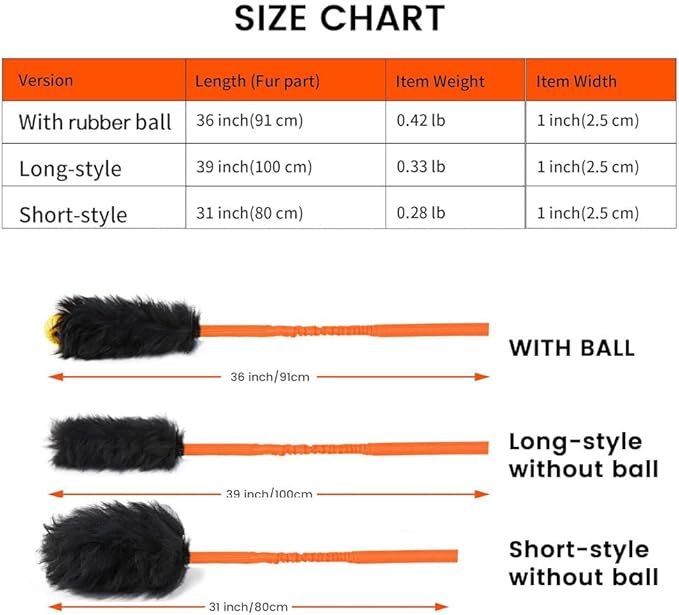 HOWGO Dog Rope Toy,Dog Bungee Chaser Toy 100% Sheepskin,Sheep Smell Tug Toy for All Breeds (Orange, Short Without Ball)