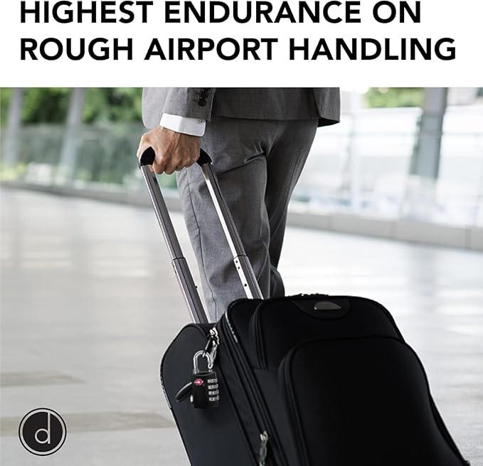 Luggage Locks TSA Approved (1 Pack), 4-Digit TSA Locks for Luggage, Locker, Suitcase, Backpack, School Bag, & Travel Bag - Portable, Rust-Resistant, & Secure Combination Lock, Black