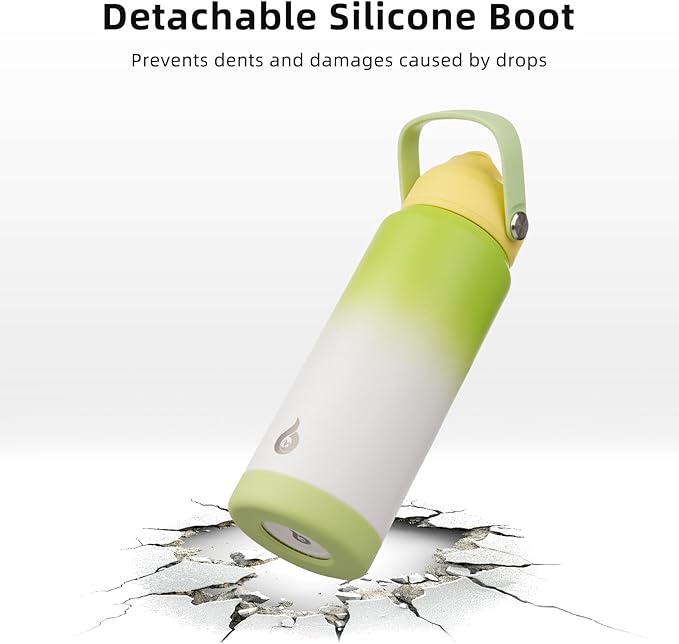 BJPKPK Water Bottle with Straw Lid, 24oz Vacuum Insulated Water Bottles, Metal Stainless Steel Thermo for Sports, Travel, BPA Free Leak Proof Thermo, Cups, Flasks, Tumblers,Green