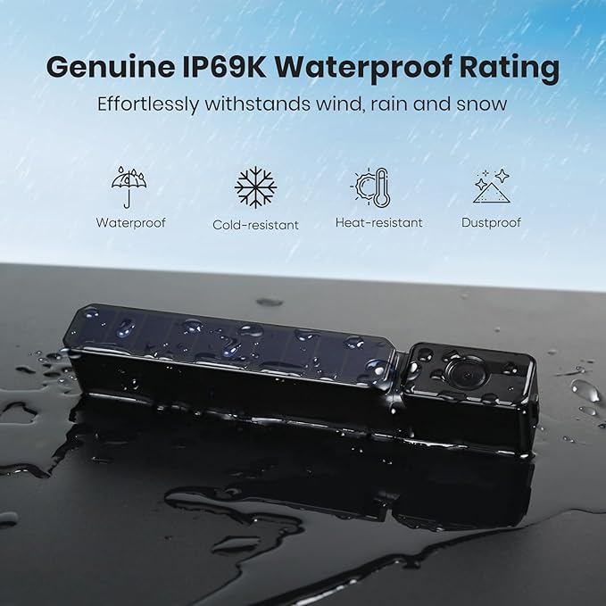 Solar Wireless Backup Camera, 1080P 5'' Monitor Back Up Camera Systems Wireless, 3 Mins DIY Installation, Reverse Camera for Car, Truck, Van, RV