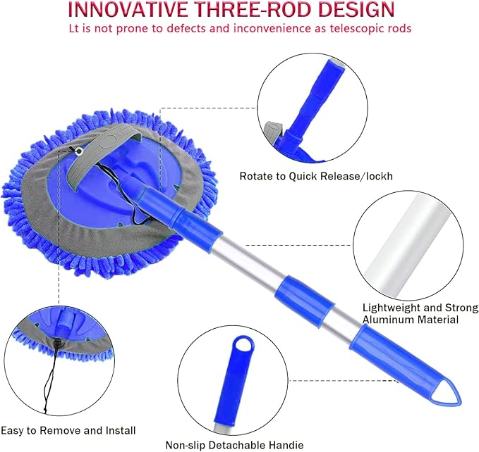 Car Wash Kit - Car Cleaning Kit Car Wash Cleaning Tools Kit with Car Wash Brush with Long Handle,Car Wash Mop,Microfiber Towels Car Detailing Kit