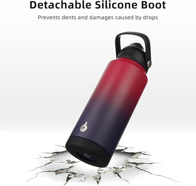 BJPKPK Water Bottle with Straw Lid, 24oz Vacuum Insulated Water Bottles, Metal Stainless Steel Thermo for Sports, Travel, BPA Free Leak Proof Thermo, Cups, Flasks, Tumblers,Charming Red