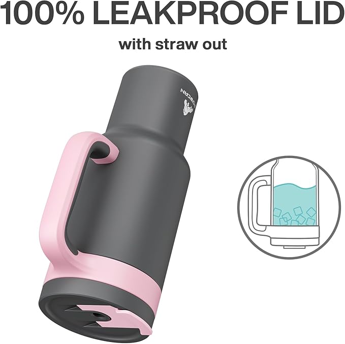 POWCAN 40 oz Tumbler with Handle, 2-in-1 Straw and Sip Lid, Leakproof, Dishwasher Safe, Insulated Stainless Steel Travel Coffee Mug, Keeps Cold for 34 Hours, Fits in Car Cup Holder (Rebellion)