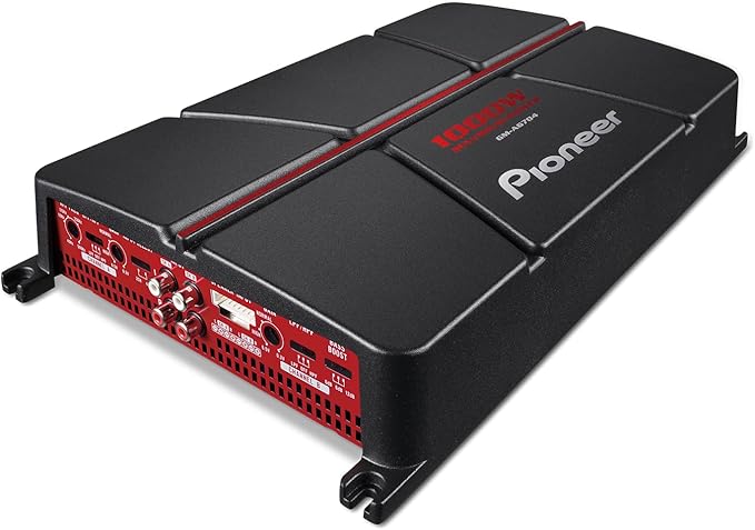 Pioneer GM-A6704 4-Channel Car Amplifier – 1000W Max, Class AB, Bridgeable Design, Bridgeable, High-/Low-Pass Filters