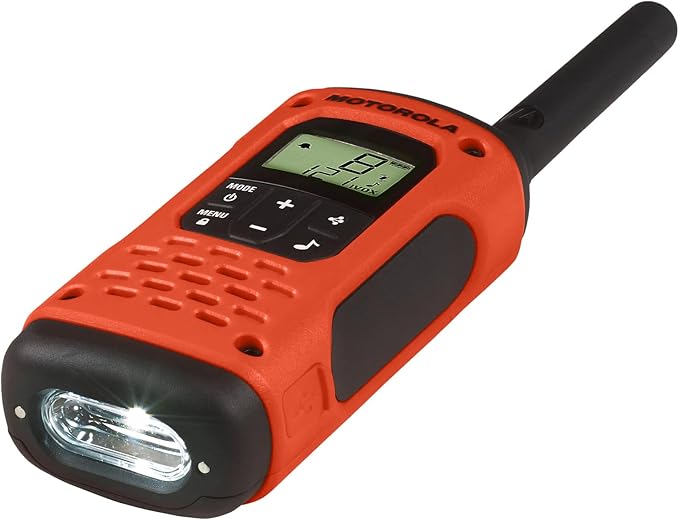 Motorola Solutions, Portable FRS, T605_H2O, Talkabout, Two Way Radios Waterproof Walkie Talkie Emergency Preparedness, Rechargeable, 22 Channel, 35 Mile, Orange W/Black, 2 Pack