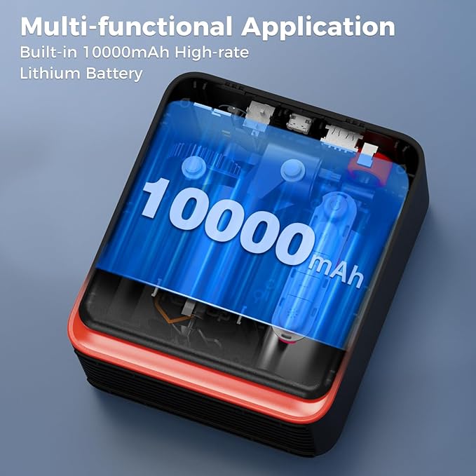 Tire Inflator Portable Air Compressor - KEEPUP 150 PSI Cordless Air Pump with Rechargeable Battery for Car Tires Ebike Motorcycles Bicycles Balls with Tire Gauge Pressure, Dual-Use Type