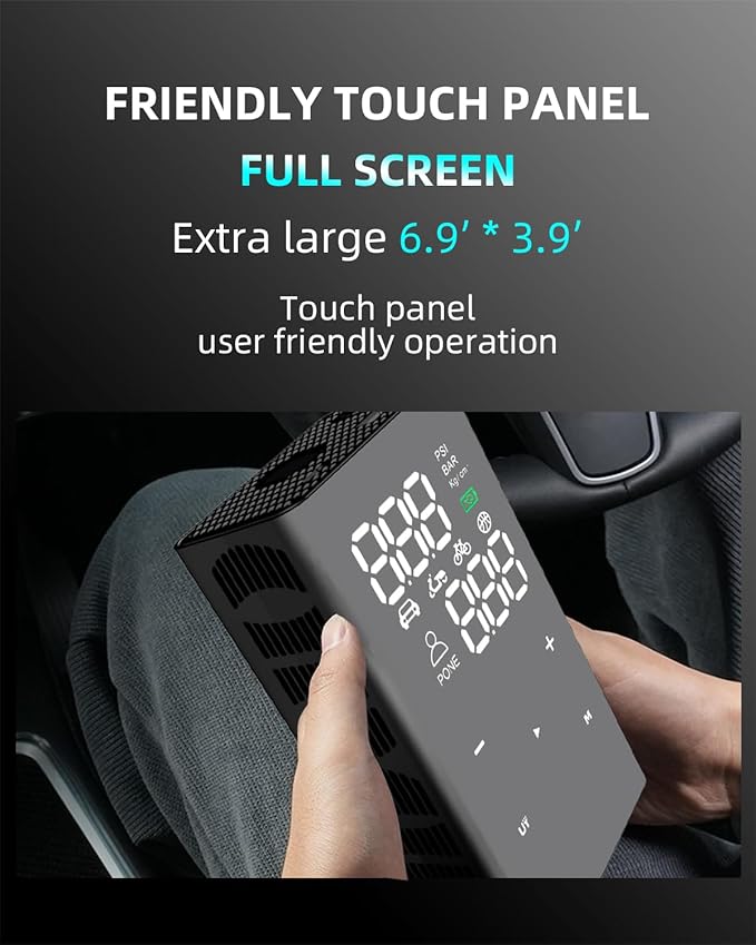 Tire Inflator Portable Air Compressor, 4X Faster Inflation Cordless Electric Air Pump for Car Tires with Digital Tire Pressure Gauge SUV, Light Truck, Motorcycle, Bike, Car Accessories Gifts for Men