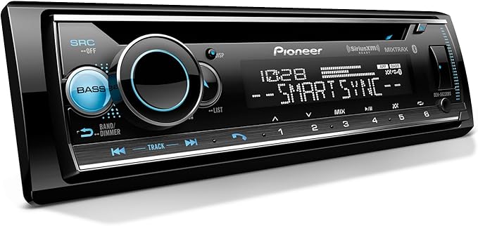 Pioneer DEH-S6220BS 1-Din CD Receiver – Bluetooth, SiriusXM, USB/AUX, Color Change, FLAC, AM/FM, Detachable Face, 13-Band EQ, 50W x 4, Voice Control, Hi-Volt RCA Preouts