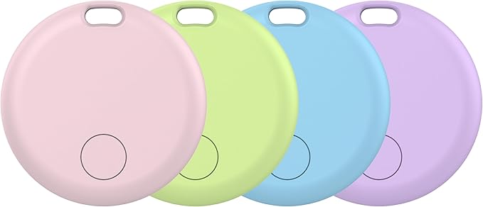 Air Tracker Tags-4 Pack: Smart Bluetooth Tracker, Item Finder Works with Apple Find My (iOS Only) App, Trakcer Tag Locator for Keys, Luggage, Satchel, weTag mini. (Not for Android Devices)