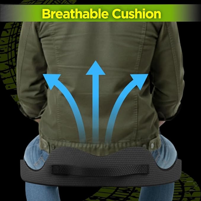 Large Truck Seat Cushion for Truck Driver Seat Cushion - Upgraded Back Support, CertiPUR-US® Certified - Thick Memory Foam, Pain Relief for Hours of Driving, Trucker Approved Big Rig - Black