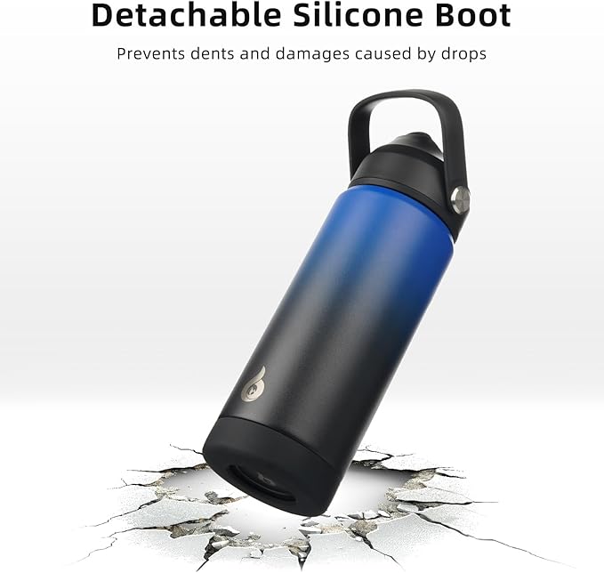 BJPKPK Insulated Water Bottle with Straw Lid, 40oz Large Thermo, BPA Free Leak Proof Stainless Steel Metal Water Bottles, Tumblers, Cups, Flasks for Travel, Sports,Black Blue