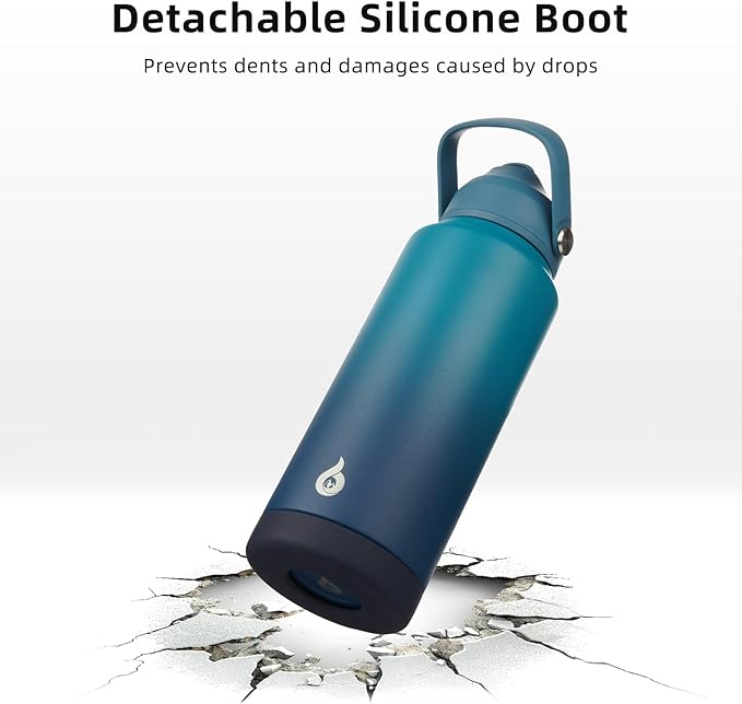 BJPKPK Water Bottle with Straw Lid, 24oz Vacuum Insulated Water Bottles, Metal Stainless Steel Thermo for Sports, Travel, BPA Free Leak Proof Thermo, Cups, Flasks, Tumblers,Vast