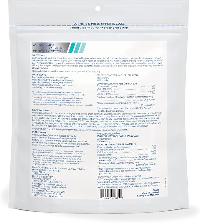 C.E.T. Oral Hygiene Chews for Dogs (Small / 30 count)