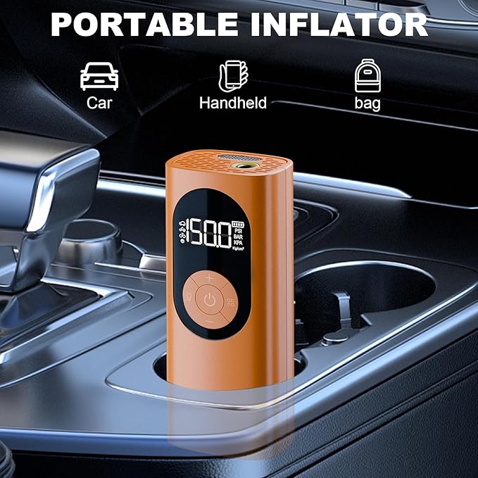 Tire Inflator Portable Air Compressor 150PSI Air Pump for Car Tires with Digital Pressure Gauge, Led Light, Auto Shut-Off, Portable Pump for Auto, Motorcycle, Bike, Balls and More