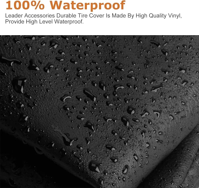 Leader Accessories Tire Covers (4 Pack) - Heavy Duty Waterproof Wheel Protectors for Truck, SUV, Jeep, Camper,Trailer, RV - Universal Fits 29.25-31.75 Inches Diameter, Black