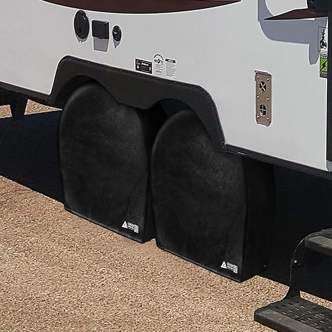 Leader Accessories Tire Covers (4 Pack) - Heavy Duty Waterproof Wheel Protectors for Truck, SUV, Jeep, Camper,Trailer, RV - Universal Fits 29.25-31.75 Inches Diameter, Black