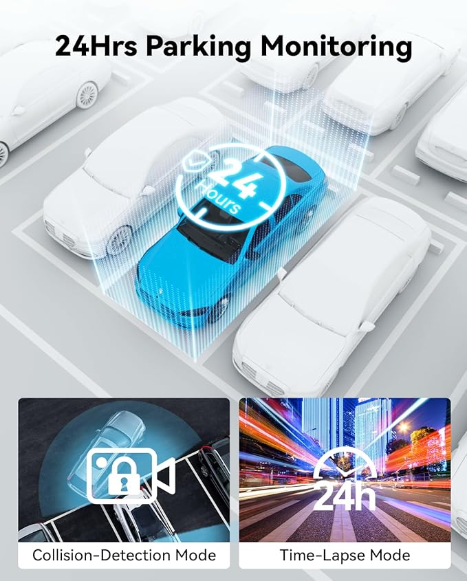 Dash Cam Front Rear, IMX415 Sensor 4K 30fps/2K 60fps+1080p, Touch Screen Dash Camera for Car, Voice Control, Built-in GPS WiFi, HDR Night Vision, 64GB Card, 160° Wide Angle, 24H Parking Monitoring