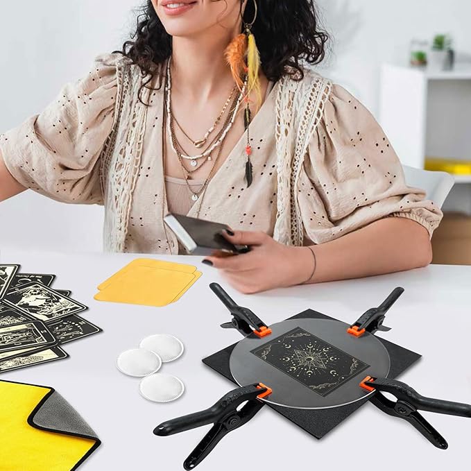 267 Pcs Card Care Clean Kit,Trading Card Cleaning Kit with Fixing Jig and EVA Shaping Foam, Suitable for PSA Rated Baseball Football Basketball Sports Cards Card Care (Orange)