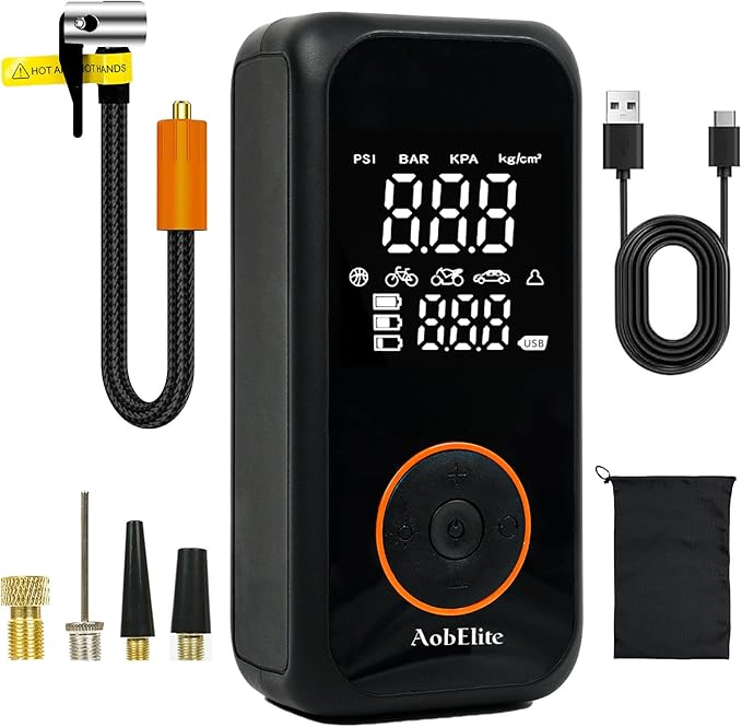 Tire Inflator Portable Air Compressor,150PSI Cordless Air Pump for Car Tires,Tire Inflators with Digital Pressure Gauge LED Light and Auto Shut-Off,Portable Tire Pump for Car,Bike,Motorcycle,Balls