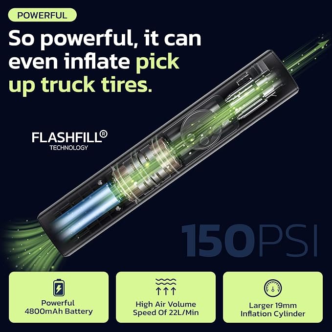 Woowind Premium Tire Inflator Portable Air Compressor, 2X Faster, 150PSI Air Pump For Car Tires, Tire Pump, with 12V DC Cord for Trucks & Off-Road Tires, Auto Shut-Off (Ventus pro + Tire sealant)