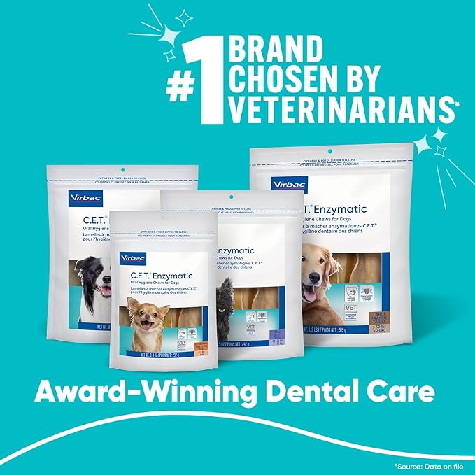 Virbac C.E.T. Enzymatic Oral Chews for Dogs 26-50 lbs, 30 ct