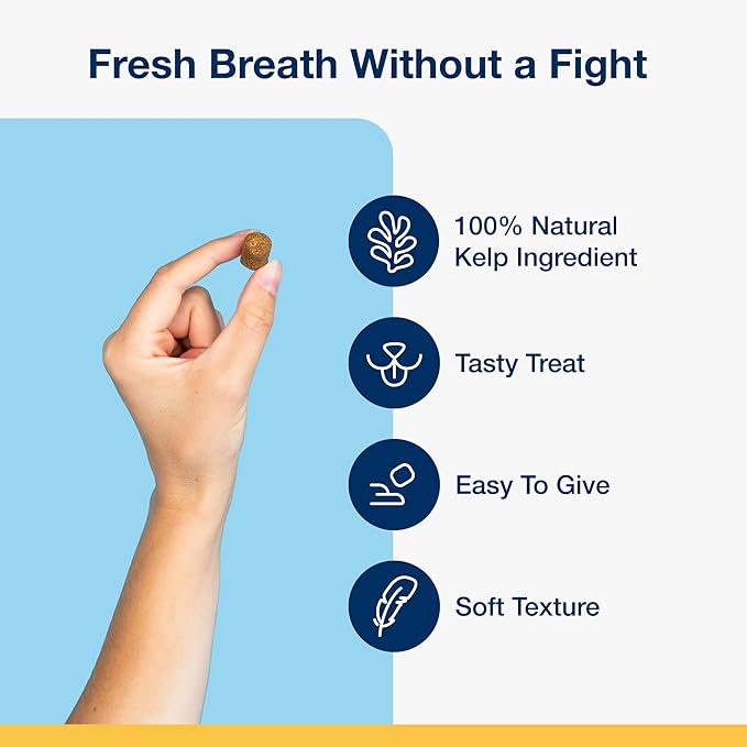 ProDen PlaqueOff Soft Chews with Natural Kelp - for Small & Medium Breed Dogs & Cats - Supports Normal, Healthy Teeth, Gums, and Breath Odor in Dogs & Cats - 90 Soft Chews