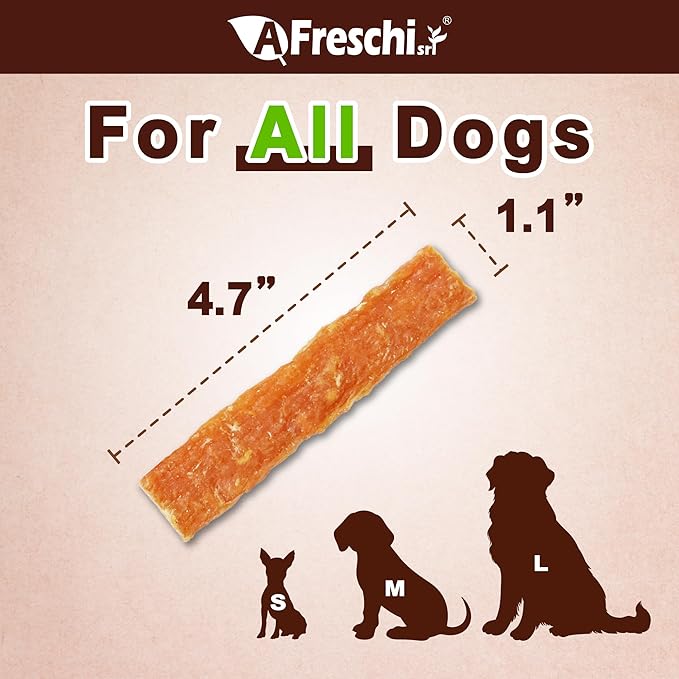 Afreschi Natural Soft Chicken Jerky Cuts 16 oz, Dog Treats, All Natural, Hypoallergenic & Grain-Free, High-Protein, Healthy & Easily Digestible, Soft Texture
