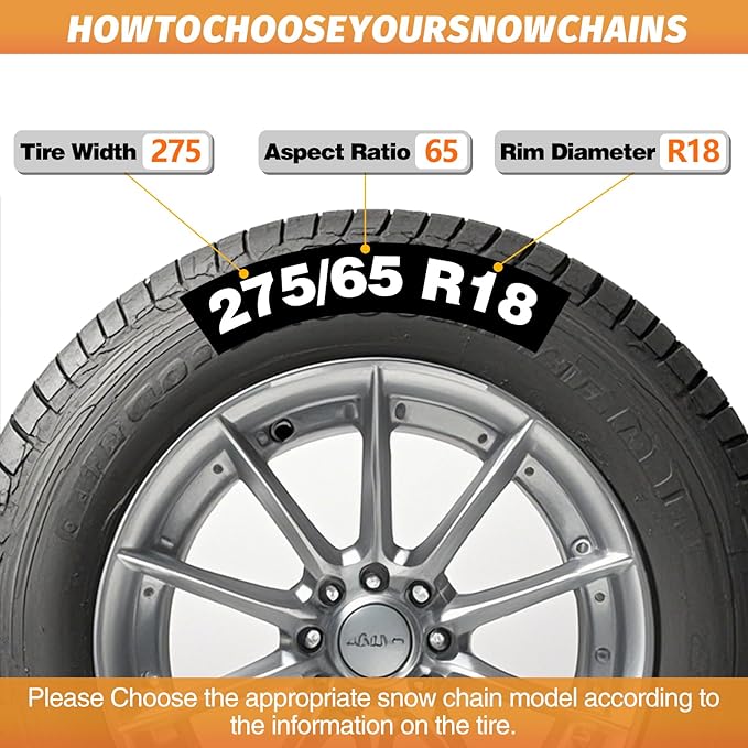 DEDC Auto Lock Snow Tire Chains,50s Quick Easy,Enhanced Manganese Steel Alloy,Endurance Life 650 Mi,Icy Snowy Road Tire Traction for Car and SUV 225 235 245 255 275 Set of 2 (LS1520)