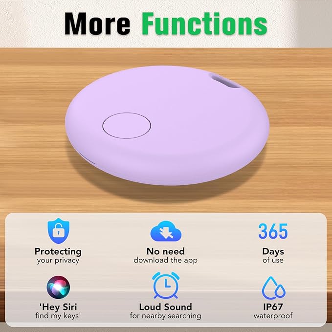 Air Tracker Tags-4 Pack: Smart Bluetooth Tracker, Item Finder Works with Apple Find My (iOS Only) App, Trakcer Tag Locator for Keys, Luggage, Satchel, weTag mini. (Not for Android Devices)