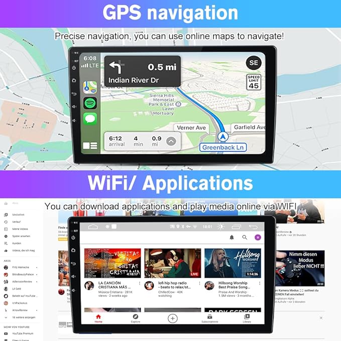 Car Stereo for Dodge RAM 1500 2500 3500 2013 2014 2015 2016 2017 2018(Only fit Manual AC) with Wireless CarPlay and Android Auto,9'' Android Touch Screen Radio Replacement,2G Ram 64G ROM