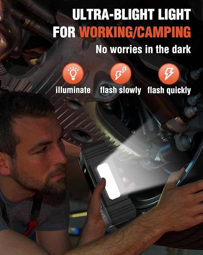 NW08 Tire Inflator Portable Air Compressor for Heavy-duty Vehicle, Dual Cylinder Cordless Air Pump for Car Tires with 12000mAh Battery Capacity, 4× Faster 150PSI Car Tire Pump for SUV, Truck, Pickup