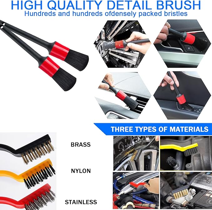37Pcs Car Wash Detailing Kit Foam Gun Sprayer Long Handle Foldable Car Wash Brush Bucket Towels Tire Brush Wash Mitt Sponge Duster Brush Car Wash Kit is Complete Car Care Tools