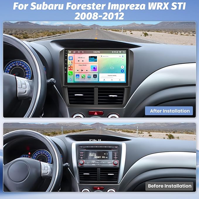 [8 Core 4G+64G] Android Radio for Subaru Forester Impreza WRX STI 2008-2012, 9 Inch 1280 * 720 Touch Screen Carplay Car Stereo, Bluetooth 5.0, 32 EQ, GPS, 5G WiFi, 59UI, DSP