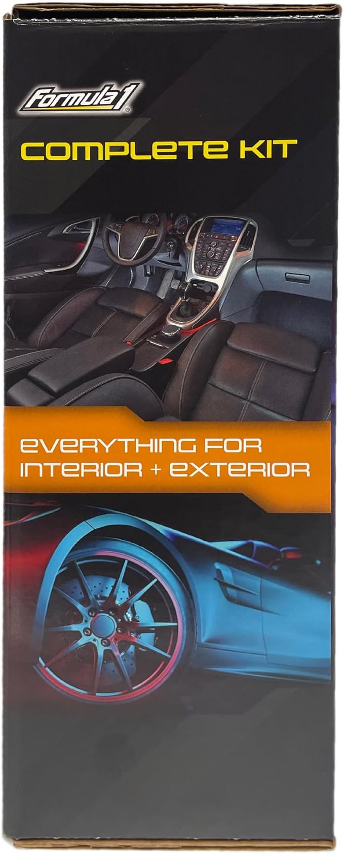 Formula 1 Complete Car Detailing Kit - Clean & Protect Every Surface, Includes Car Wash and Wax, Wheel Cleaner, Interior Spray and Microfiber Towel (5 Piece Bundle)