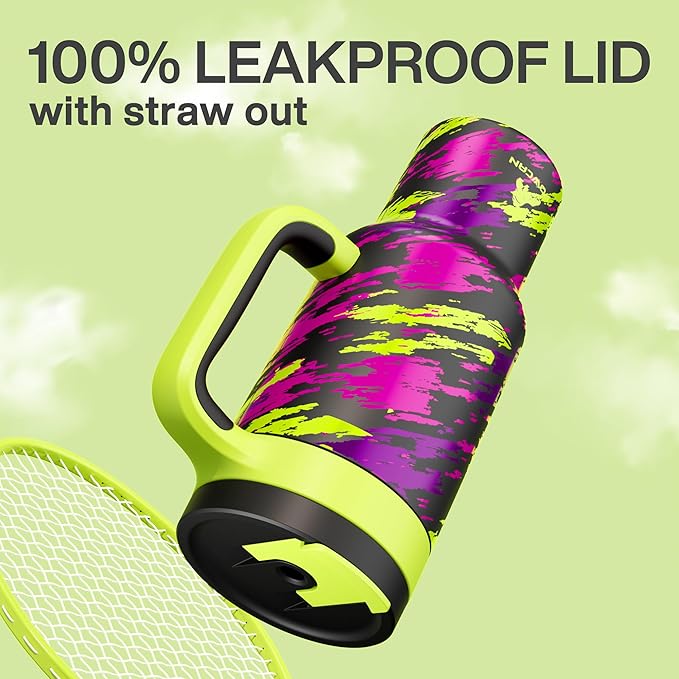 POWCAN 40 oz Tumbler with Handle, 2-in-1 Straw and Sip Lid, Leakproof, Dishwasher Safe, Insulated Stainless Steel Travel Coffee Mug, Keeps Cold for 34 Hours, Fits in Car Cup Holder (Furious Fast)