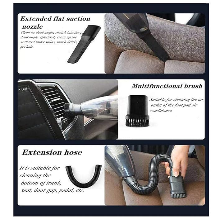 Car Cleaning Kit Car Wash Kit with High Power Handheld Vacuum Automobile Detailing Brush Kits Microfiber Towels Tire Brush Washing Mitt Sponge Safety Hammer Cleaning Wash Kits