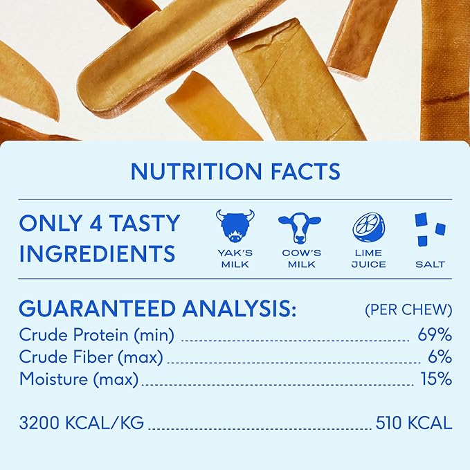 Native Pet Yak Cheese Himalayan Dog Chews - Long Lasting Dental Sticks for Medium Breeds – 100% All Natural Himalayan Yak Chews for Medium Dogs – Cheese Bone for Aggressive Chewers - 3 Per Pack