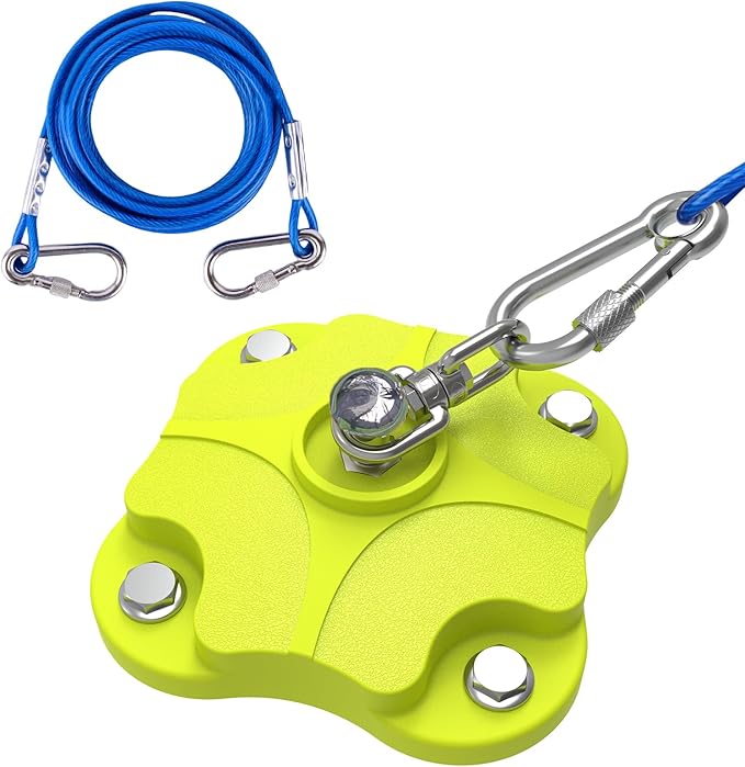 Dog Stakes for Outside & Yard - Heavy Duty Dog Tie Out Stake with 20FT Cable, 720° Anti-Tangle System & Locking Carabiners - Camping Composite Materials Ground Anchor(Dog Stake + 20ft Cable)