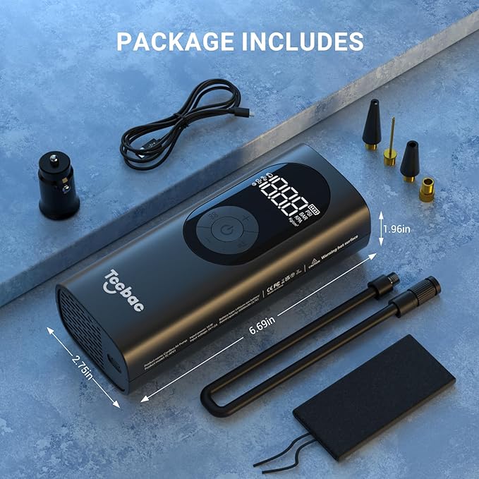 Tire Inflator Portable Air Compressor for Car,with Car Power Adapter Kit (2-Pack)