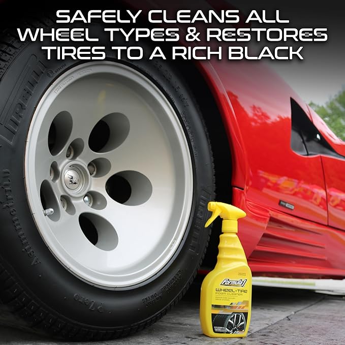 Formula 1 Complete Car Detailing Kit - Clean & Protect Every Surface, Includes Car Wash and Wax, Wheel Cleaner, Interior Spray and Microfiber Towel (5 Piece Bundle)