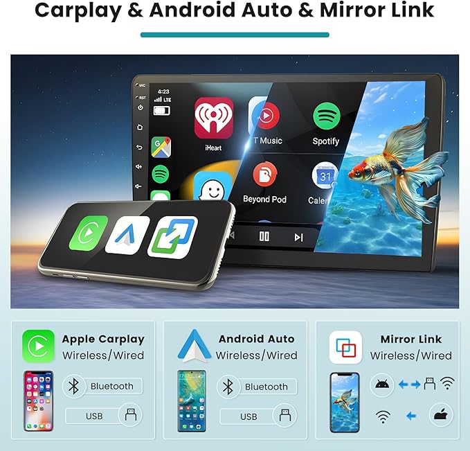 Car Radio for Nissan Versa Sedan 2015 2016 2017 2018 2019: [2G+64G] 10.1 inch Car Stereo with Wireless Carplay Android Auto, Touch Screen Upgrade for Nissan Versa with DSP Backup Camera