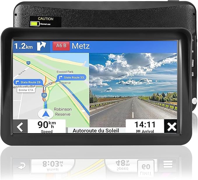 Car GPS Navigation, 2025 Map 9 inch Touch Screen Car GPS Navigation System, Voice Turn Direction Guidance, Support Speed and Red Light Warning(Free Update Lifetime Map)