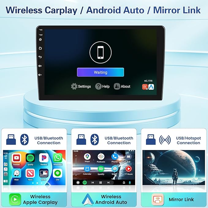 2+64GB Android Car Stereo for Honda Civic 2012-2015 Wireless Carplay Android Auto, 9 Inch Touchscreen Car Radio GPS Navi WiFi Bluetooth Backup Camera FM RDS Radio EQ SWC